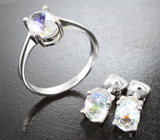 Комплект с ограненным лунным камнем 2,93 карата