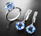 Комплект с флюоритами со сменой цвета 13,24 карата и голубыми сапфирами