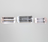 Набор из 3 пастельно-оранжевых турмалинов высокой чистоты 5,63 карата