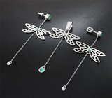 Комплект с изумрудами и лейкосапфирами