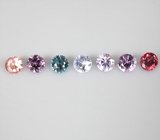 Набор из 7 разноцветных шпинелей 1,23 карата