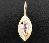 Кулон с розовым цоизитом 0,36 карата и лейкосапфирами
