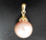 Кулон с розовой жемчужиной 12,35 карата и бриллиантами