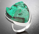 Кольцо с плисовым уральским малахитом на долерите 41,67 карата