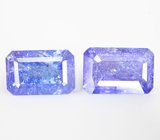 Крупная пара танзанитов 14,7 карата