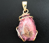 Кулон с полихромным турмалином авторской огранки 16,42 карата