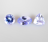 Набор из 3 танзанитов 0,53 карата