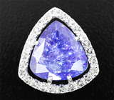 Кулон с крупным танзанитом 7,34 карата и лейкосапфирами