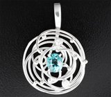 Кулон с голубым турмалином и лейкосапфирами