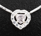 Колье с розовым бриллиантом 0,19 карата и лейкосапфирами