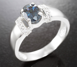 Кольцо с синей шпинелью 1,25 карата и лейкосапфирами