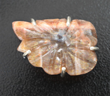 Кулон с резным солнечным камнем 13,65 карата