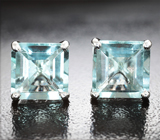 Пусеты с «неоновыми» флюоритами 6,14 карата