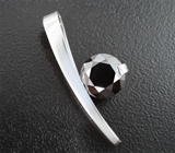 Кулон с черным муассанитом 1,72 карата