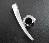 Кулон с черным муассанитом 1,72 карата