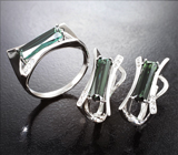 Комплект с индиголитами турмалинами 4,03 карата и лейкосапфирами