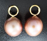 Подвесы для серег с золотисто-кремовым морским жемчугом 23,26 карата