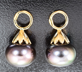Подвески для серег с титановым морским жемчугом 13,06 карата