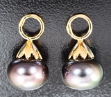Подвески для серег с титановым морским жемчугом 13,06 карата