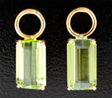 Подвесы для серег с желтовато-зелеными турмалинами 3,09 карата