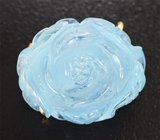 Брошь с резным аквамарином 19,74 карата