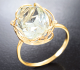 Кольцо с гелиодором 8,14 карата и бриллиантами