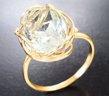 Кольцо с гелиодором 8,14 карата и бриллиантами