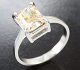 Кольцо с желтым муассанитом топовой огранки 1,76 карата