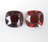 Пара оранжево-красных шпинелей 2,41 карата