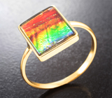 Кольцо с аммолитом аммонита 3,38 карата