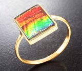 Кольцо с аммолитом аммонита 3,38 карата