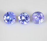 Набор из 3 танзанитов 1,44 карата