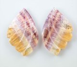 Крупная пара резных полихромных флюоритов 63,76 карата