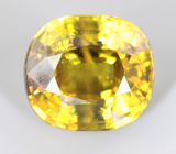 Высокая дисперсия! Крупный желтый сфен 9,84 карата