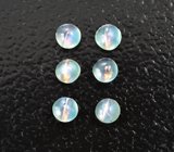 Набор из 6 хризобериллов с эффектом кошачьего глаза 0,46 карата