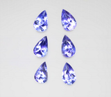 Набор из 6 танзанитов высокой чистоты 5,32 карата