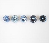 Набор из 5 редких синих гранатов с александритовым эффектом 0,78 карата