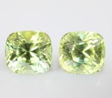 Open color grade! Пара желтовато-зеленых турмалинов 6,49 карата