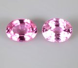 Пара "неоновых" розовых шпинелей 0,55 карата
