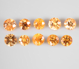 Набор из 10 спессартинов гранатов 1,59 карата