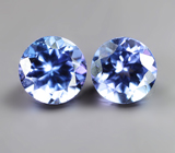 Пара танзанитов высокой чистоты 1,09 карата