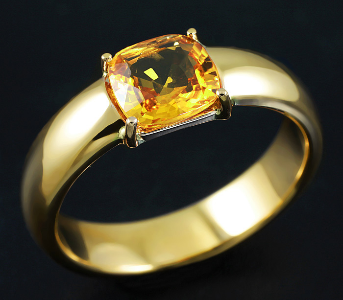Желтый сапфир кольцо