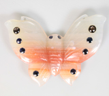 Миниатюра «Бабочка» из цельного мексиканского агата 18,27 карата с сапфирами