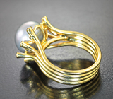 Кольцо с серебристой морской жемчужиной 9,53 карата