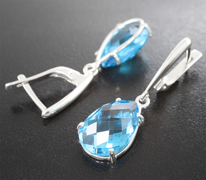 Серьги с топазами 13,94 карата
