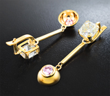 Серьги с муассанитами 6,75 карата