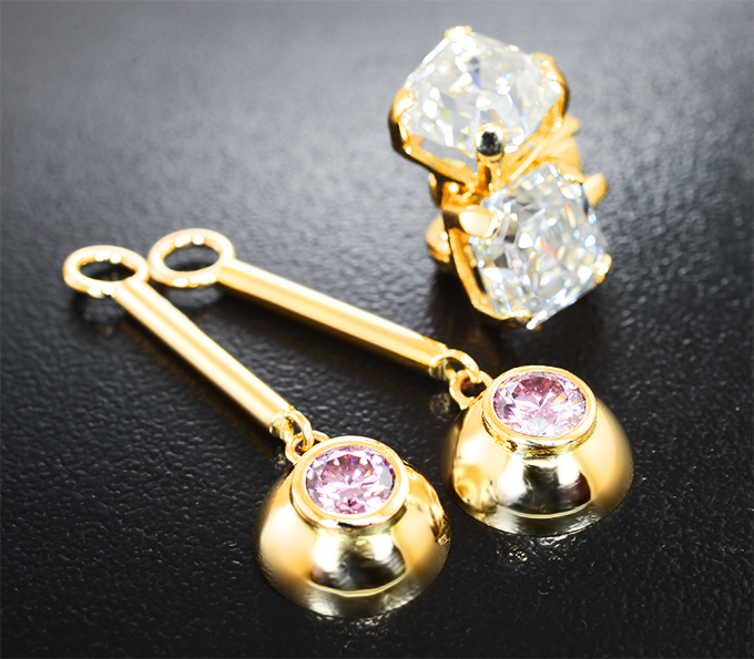 Серьги с муассанитами 6,75 карата
