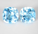 Пара чистейших голубых топазов 16,15 карата