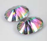 Крупная пара "мистического" кварца 19,91 карата