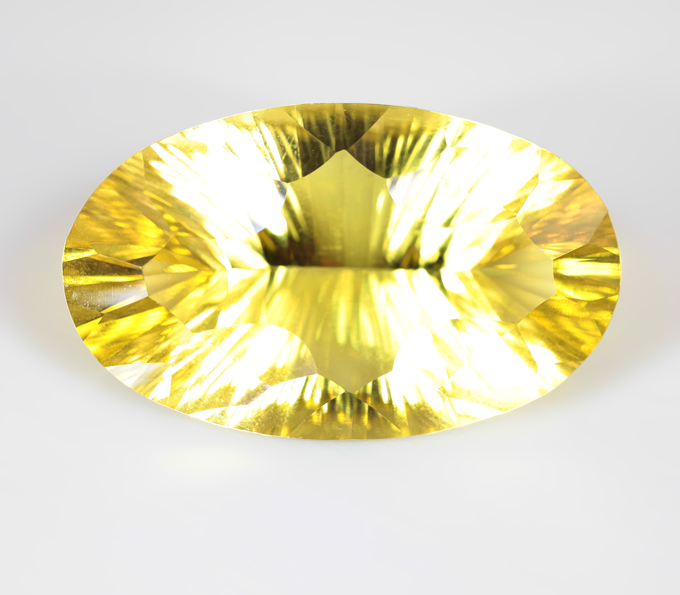 Чистейший крупный лимонный цитрин лазерной огранки 35,26 карата